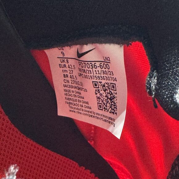 Nike Alpha Menace 4 Elite Football Cleats FD7036-600 Men’s Size 9 Red Black - Picture 9 of 9